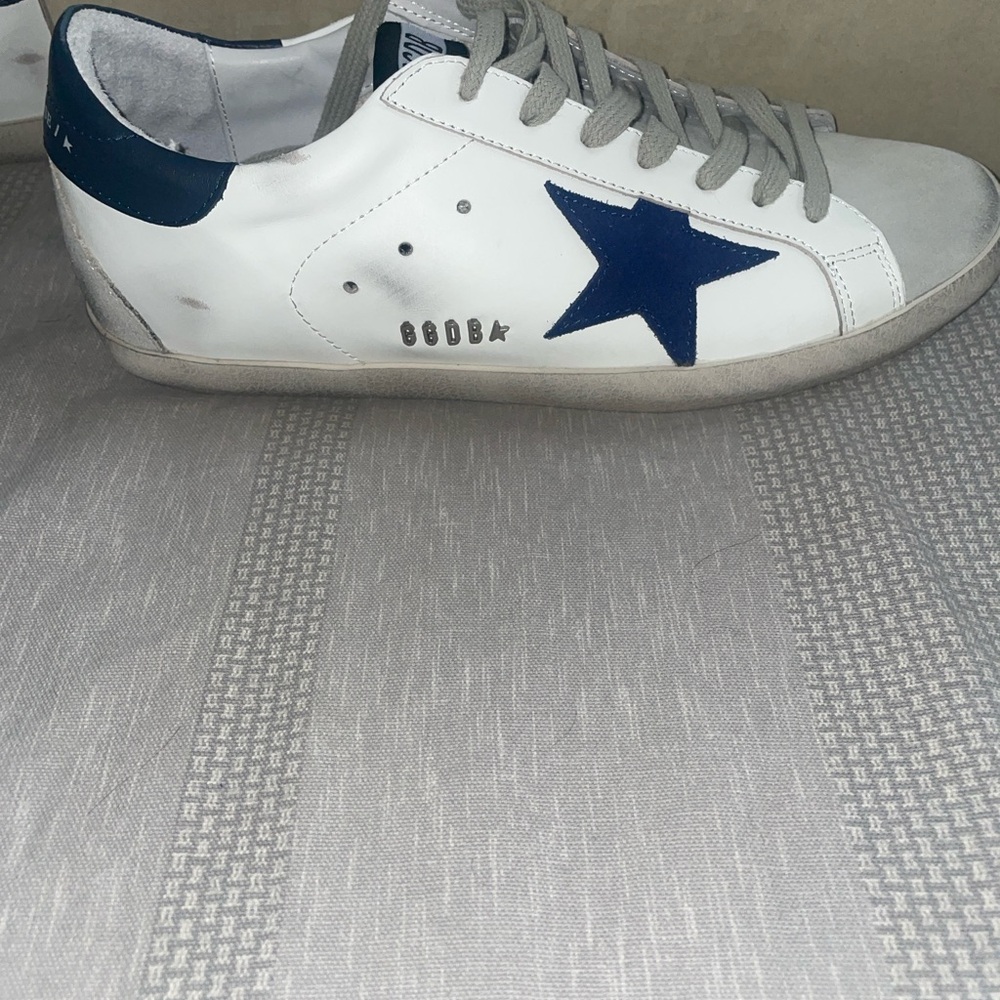 Golden Goose White and Navy Sneakers Size 42 EU - Picture 8 of 11